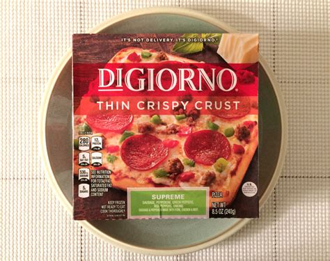 Digiorno Thin Crispy Crust Supreme Pizza Review Freezer Meal Frenzy