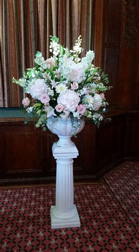 Pedestals To Go Directly Onto White Pillars Tall Flower Arrangements