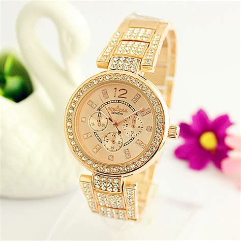 Hot Selling Ladies Rose Gold Rhinestone Watches Women Quartz Watch