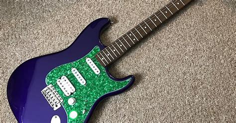 Purple Squier Classic Vibe Modded With A Green Pickguard And Put In Some Tonerider Pickups Imgur