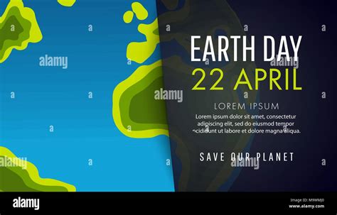 Earth Day Eco Friendly Ecology Concept Flat Vector Illustration Stock