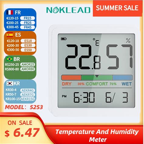 NOKLEAD Home Indoor Temperature Humidity Meter LCD Digital Thermometer