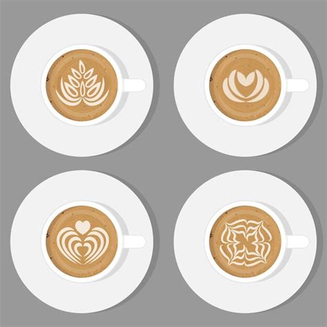 Premium Vector Cup Of Coffee And Saucer Top View Realistic Vector