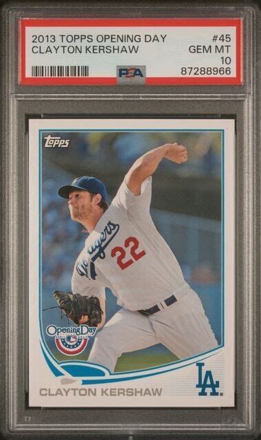 Topps Opening Day Clayton Kershaw Dodgers Graded Psa Gem