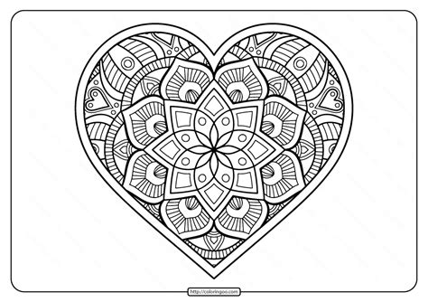 Free Printable Mandala Heart Pdf Coloring Page