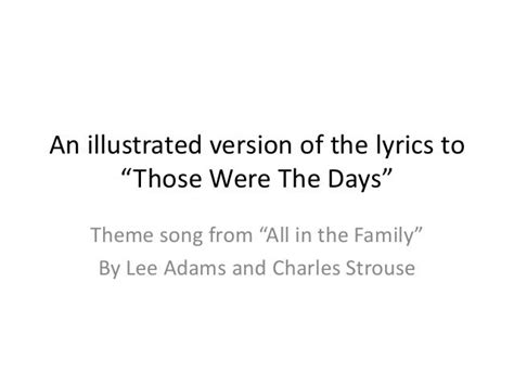 All In The Family Lyrics Theme Song - Theme Image