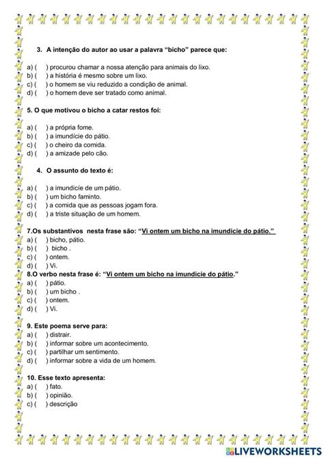 Poema O Bicho Perguntas E Respostas - Poema O Bicho Perguntas E Respostas - RETOEDU