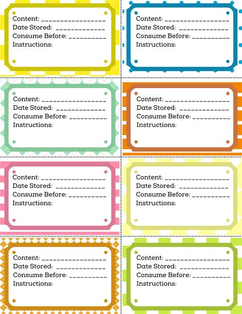 Freezer Labels Printable