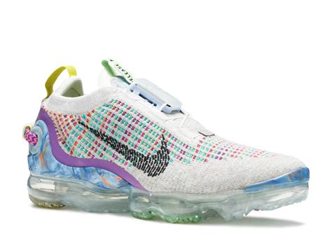 Nike Womens Air Vapormax 2020 Flyknit Multicolor Platinum Color Multi Black Pure Cj6741 001