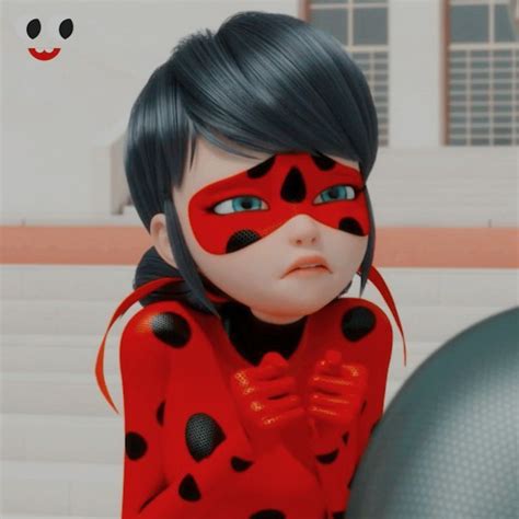 An Animated Lady Bug With Black Hair And Blue Eyes