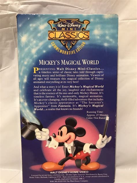 Walt Disney Mini Classics Vhs Video Commemorative Edition Mickey S