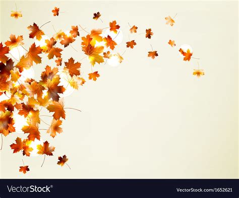 Flying autumn leaves background eps 10 Royalty Free Vector