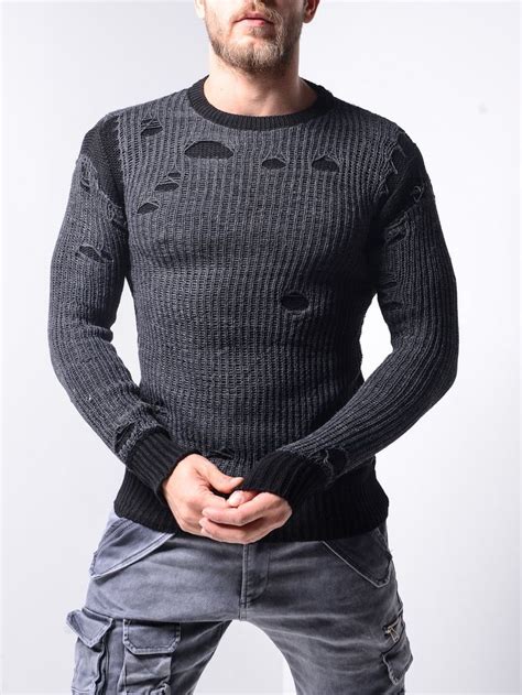 1 New Arrivals Fash Stop Ripped Sweater Mens Streetwear Mens