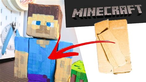 Diy Cardboard Minecraft Steve Character Youtube