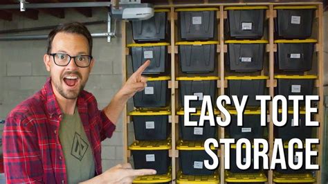 Super Easy DIY Tote Storage Rack | Free Plans | Garage storage inspiration, Garage storage ...