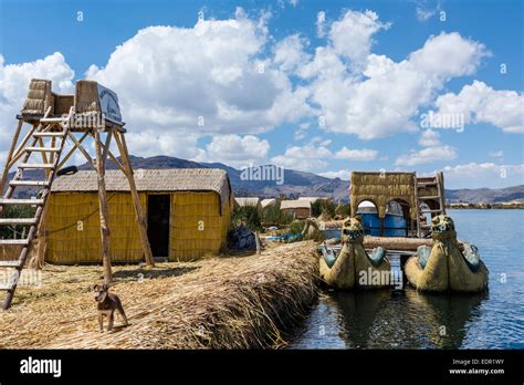 Uros Floating Islands Lake Titicaca Peru Stock Photo Alamy