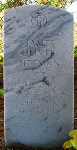 James Oliver Pittman 1928 1975 Find A Grave Gedenkplek