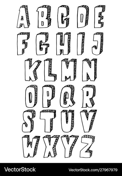 Hand drawn set alphabet letters font Royalty Free Vector