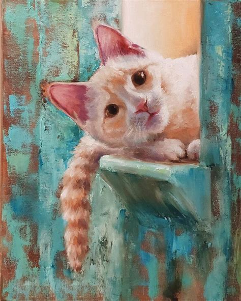 Fine Art Portraits Cat Portraits Abstract Art Painting Painting