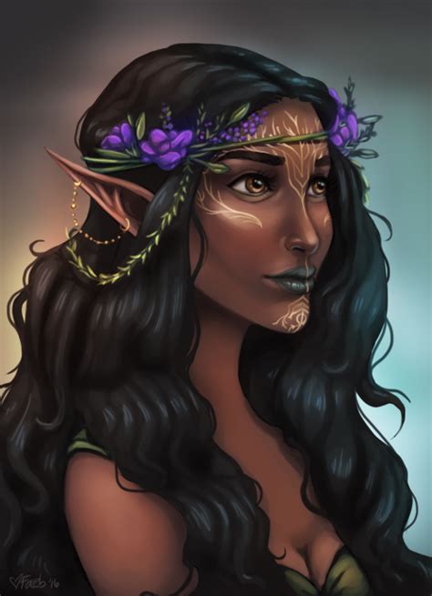 Interesting Look Without The Flower Crown Personally Anyhow Elf Art Dark Elf