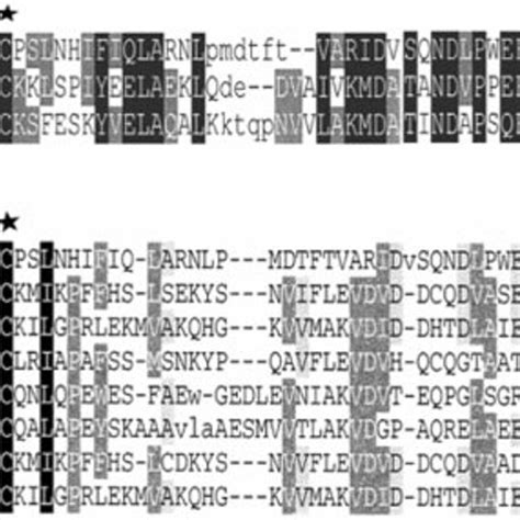 Multiple Alignments Of Efp With Proteins Containing Thioredoxin