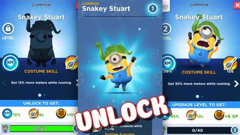 Minion Rush New Costume Unlock SNAKEY STUART Gameplay Walkthrough Ios