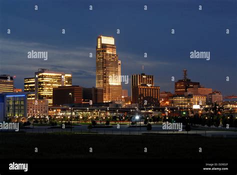 Omaha, Nebraska skyline at night Stock Photo - Alamy