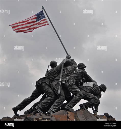 The U S Marine Corps War Memorial Which Depicts The Raising Of The