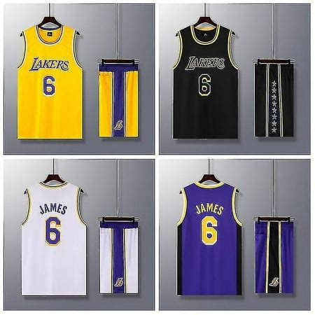 No. 6 Lebron James Lakers Nba Kids/boys Basketball Jersey-Black-child S ...