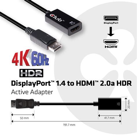 Club3d Cac 1080 Active Displayport 14 To Hdmi 20b Hdr