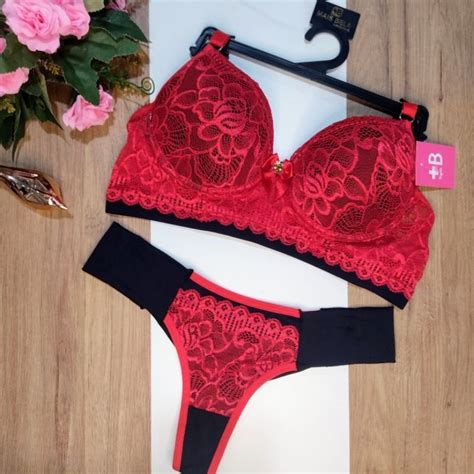 Kit Unidades Conjunto Lingerie Rendado Calcinha Fio Cintura