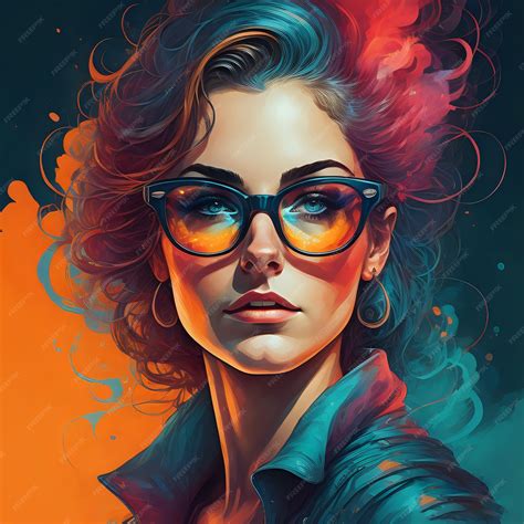 Premium Ai Image Design Of A Girl With Glasses