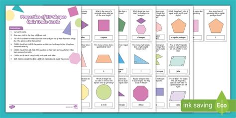 👉 Properties Of 2d Shapes Quiz Trade Cards Twinkl Ks2