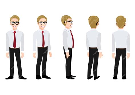 Premium Vector Cartoon Character With Business Man In A Smart Shirt