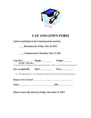 Fillable Online Ants CAP AND GOWN FORM Ants Fax Email Print PdfFiller