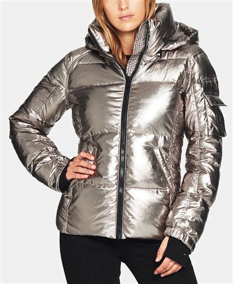 S13 Kylie Metallic Hooded Puffer Coat And Reviews Coats Women Macys