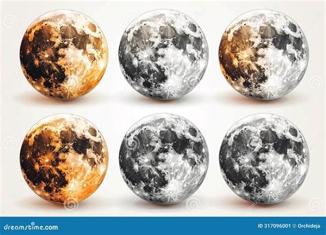 Four Distinct Icons Representing Various Phases of the Moon in ...