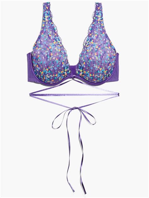 Steamy Floral Unlined Lace Fashion Bra In Multi And Purple Savage X Fenty France