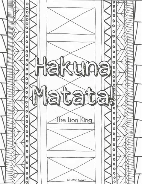 Hakuna Matata Coloring Pages At Getdrawings Free Download