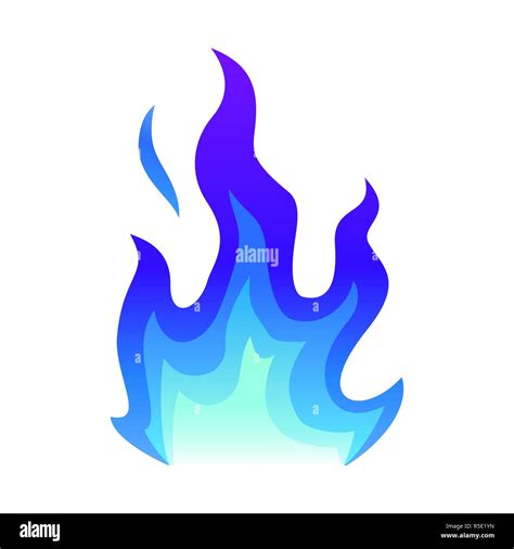 Blue Fire Icon Flat Fire Flame Vector Illustration Blue Flame Or