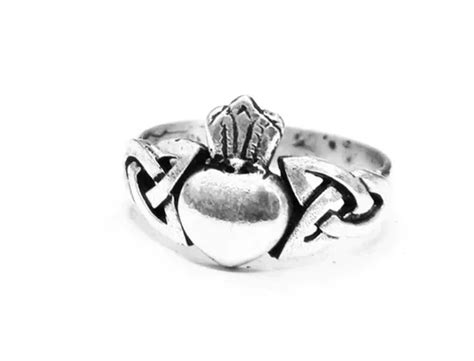 Anillo Celta Claddagh Con Nudo Plata Gr Cm Art Off