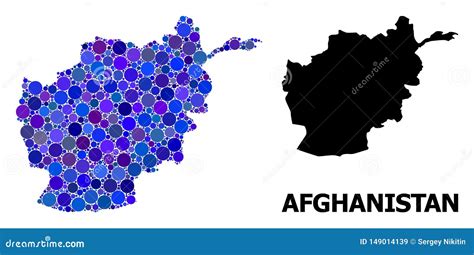 Mapa De Mosaico De C Rculo Azul De Afganist N Stock De Ilustraci N