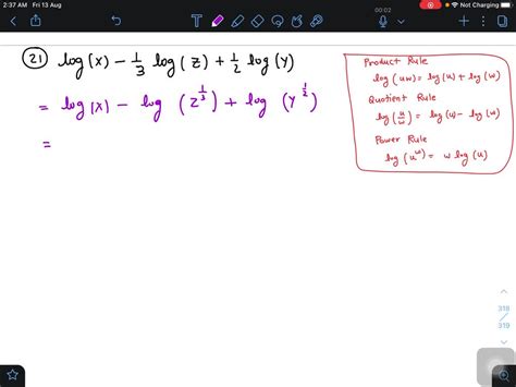 SOLVED Use The Properties Of Logarithms To Write Each Expression As A