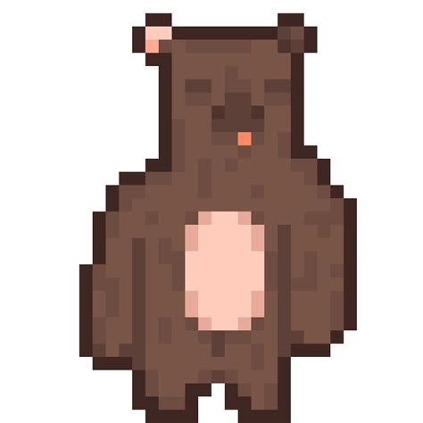 Pixel Art Bear Face