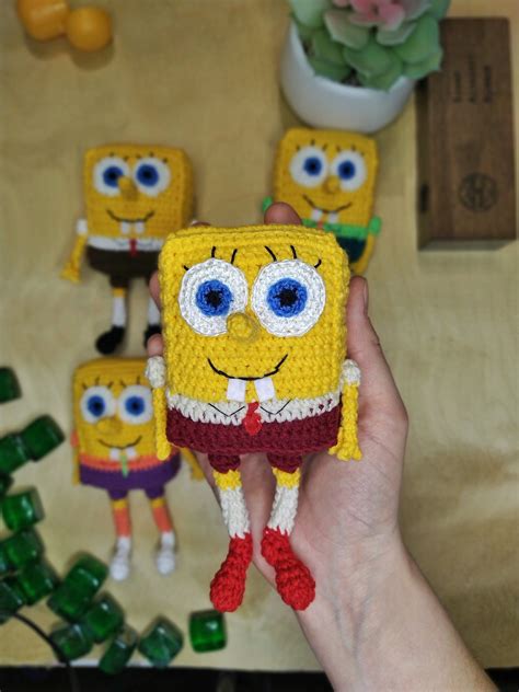 Spongebob Sponge Bob Doll Crochet Spongebob Plush Spongebob Etsy