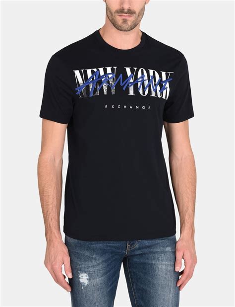 Armani Exchange Embroidered Armani Exchange New York Crew Logo T Shirt