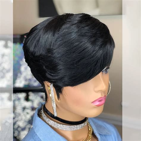 Pangdonglai Pixie Cut Wigs For Black Women Pixie Cut Human Hair Wigs