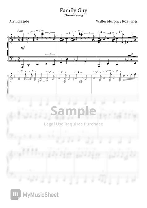 Family Guy - Theme Song Sheets by Rhaeide