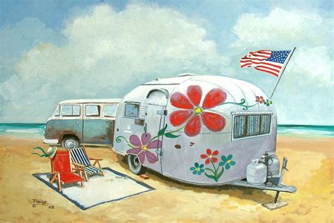 Jungle Camper art Painting by Artful Home Gallery Art - Fine Art America