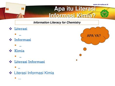 Literasi Informasi Kimia Prodi Kimia Pendidikan Kimia Smt Ta